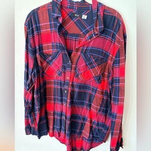 BDG Urban Outfitters Red and Blue Plaid Flannel